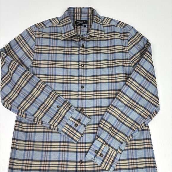 BUGATCHI cashmere blend men's medium plaid shirt  NEW!!! - Picture 2 of 2